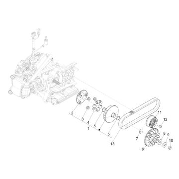 Poulie d'entraînement Piaggio MP3 300 HPE/300 HPE SPORT E5 ABS 2020-2022 (EMEA)
