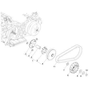 Poulie motrice Vespa GTS 125 4T E4 ABS 2019 (EMEA)