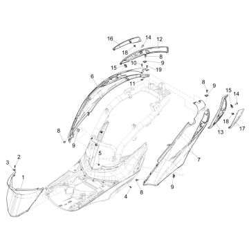 Housses latérales - Spoiler Piaggio Liberty 125 4 temps 3V IE ABS (IGET Euro 5)