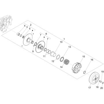 Poulie motorisée Piaggio Liberty 125 4 temps 3V IE ABS (IGET Euro 5)