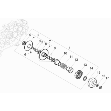 Poulie motorisée Piaggio Beverly 125 RST 4T 4V IE E3 2010-2015 (EMEA)