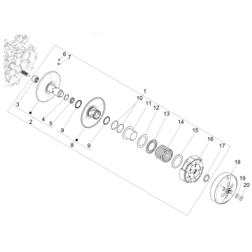 Poulie motorisée Vespa GTS 125 4T E4 ABS 2019 (EMEA)