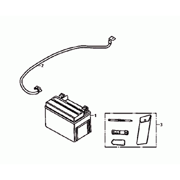 KIT/ÉQUIPEMENT DE BATTERIE Sym Orbit II Euro 4 gris mat