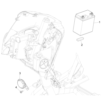 Interrupteurs à distance - Batterie - Claxon Piaggio Medley 125 ABS E5 2021-2022 (EMEA)