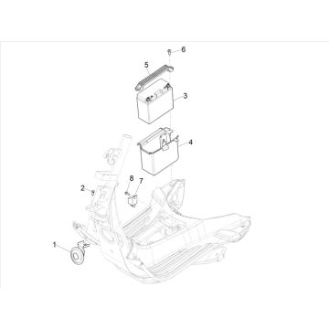 Batterie - Klaxon Vespa Sprint 4 temps 3 soupapes (injection euro5 IGET)