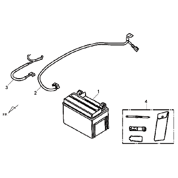 Batterie - Trousse à outils Sym Allo 50 4T AC champagne (WH-871)
