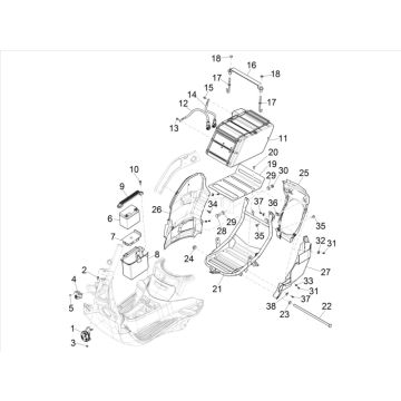 Batterie pour Vespa Elettrica 25/KMH SCH E5 2021 (EMEA)