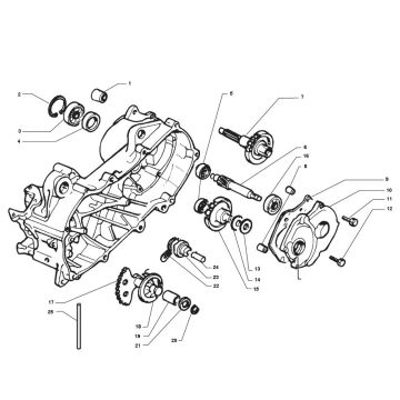 Essieu arrière Yamaha Jog-R LC 2 temps