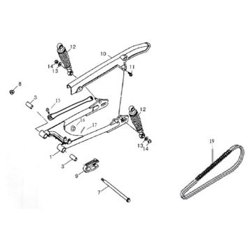 Bras oscillant/amortisseur Agm Caferacer