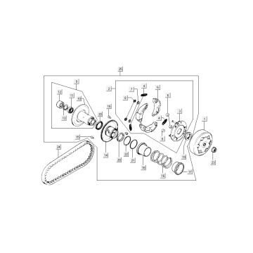 Embrayage - Courroie Kymco B&W 50 2T LC argent