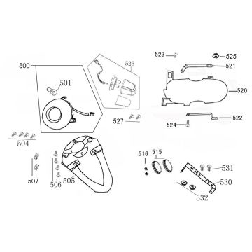 Cache feu arrière Rover Riva II bleu foncé