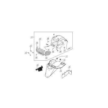 Feu arrière Splash Kymco Dink AC 2 temps Argent
