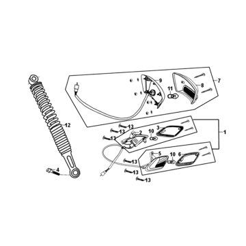 Barrière pour femmes - Barrière télescopique Sym Fiddle II euro4 (WH-006) Blanche