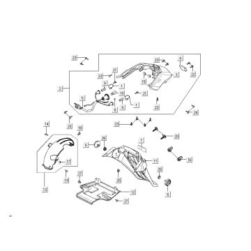 Feu arrière - Capot Kymco New Dink 4 temps gris foncé