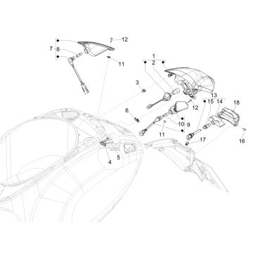 Feu arrière - Clignotants Vespa Sprint 4 temps et 3 soupapes (injection euro5 IGET)