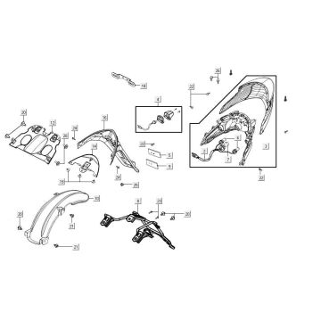 feu arrière AGILITY 16+ 4T 125 bleu clair métallisé mat