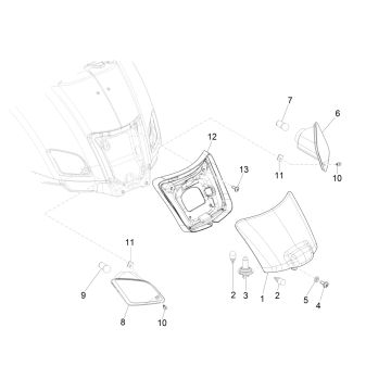 Feu arrière Vespa GTS 125 4 temps IE ABS Euro4 2016-2018