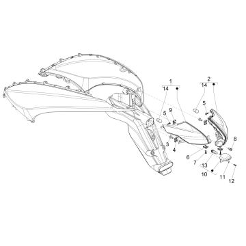 Clignotants - feu arrière Piaggio Beverly 300 IE ABS E4 2016 - 2020 (EMEA)