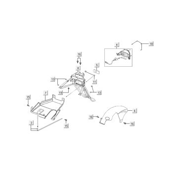 Feu arrière Kymco Agility 10' 4 temps gris foncé