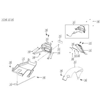 Feu arrière Kymco Agility 12' 4 temps bleu sportif