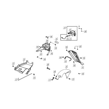 Feu arrière Kymco Carry 4 temps noir