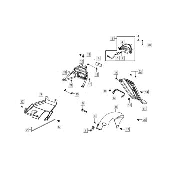 Feu arrière Kymco Delivery 4 temps blanc