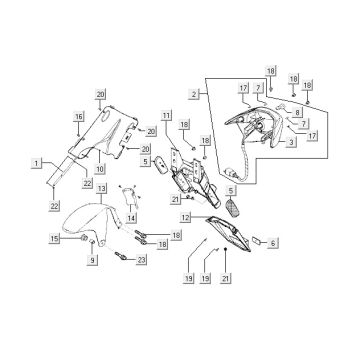 Feu arrière Kymco Super9 2t lc om noir-jaune mat