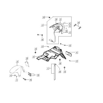 Feu arrière Kymco Vitality 2t ac sport stream