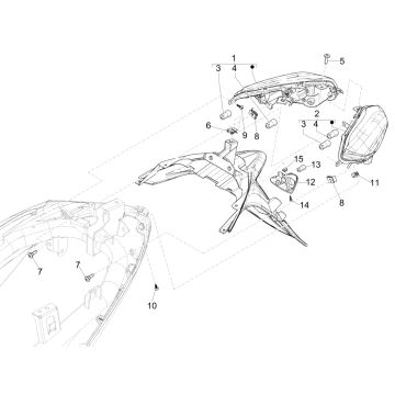 Feu arrière Piaggio Medley 125 4T IE ABS E4 2016-2019 (EMEA)