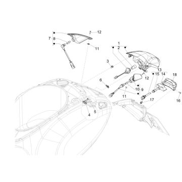 Feux arrières-Clignotants Vespa Primavera 125 4T 3V IE ABS