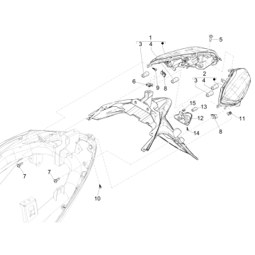 Feux arrière du Piaggio Medley 125 ABS E5 2021-2022 (EMEA)