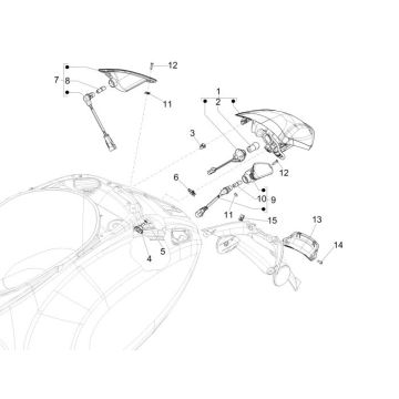 Feu arrière Vespa Sprint 2 temps