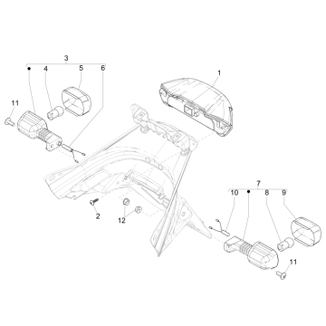 Feux arrière - Clignotants Piaggio NRG Power DD 2007-2017