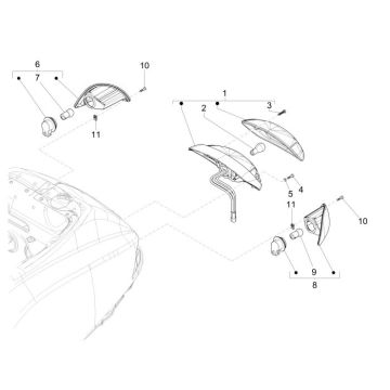Feu arrière Vespa LXV 2 temps