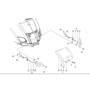 Feux arrière - Clignotants Vespa GTV 250 4T 4V IE