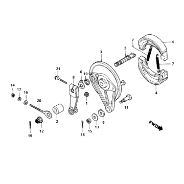 Frein arrière Honda MB50/MB80