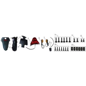 Feux de garde-boue arrière AGM Fly blanc