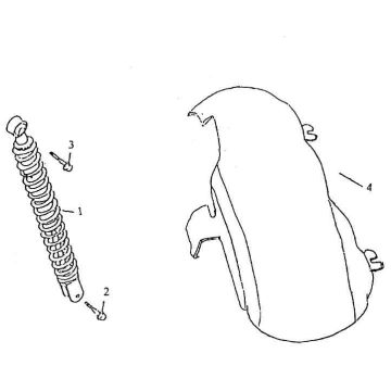 Amortisseur de garde-boue arrière Turbho RG50 blanc