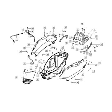 coques arrière Kymco Grand Dink 2 temps Titanium