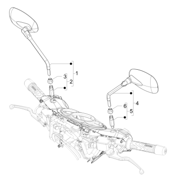 Rétroviseur (s) Piaggio Beverly 125 RST 4T 4V IE E3 2010-2015 (EMEA)
