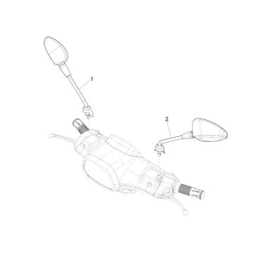 Rétroviseurs Vespa Sprint 25 km 4 temps 2 soupapes