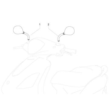 Rétroviseurs Piaggio New Fly 4 temps 2 soupapes
