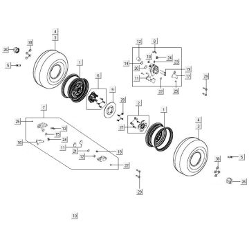 Roue arrière Kymco MXU 500