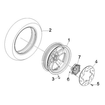 Roue arrière Vespa GTV 250 4T 4V IE