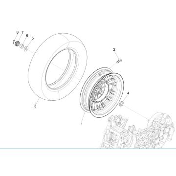Roue arrière Vespa Sprint 125 4T 3V IE ABS