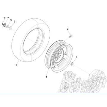 Roue arrière Vespa Primavera 125 4T 3V IE ABS