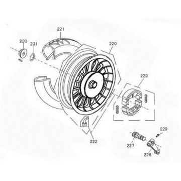 Roue arrière AGM SP50 rouge