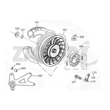 Roue arrière Santini Capri bleu foncé mat