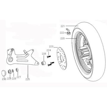 Roue arrière Benzhou ZN50QT-36 champagne