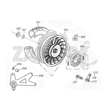 Roue arrière BTC Riva Sport bleu foncé